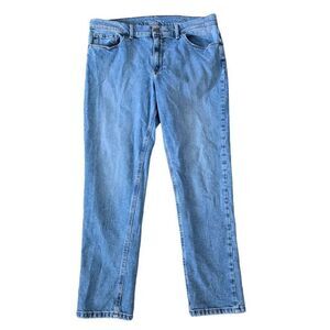 Mott & Bow Boyfriend Jeans Women's Size W-32/ L-30 Blue Denim Button Cotton